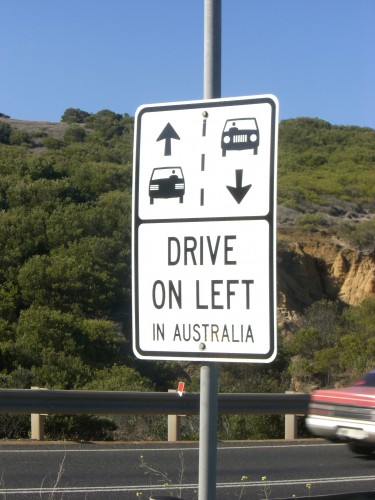 drive on the left drive on the left in australia sign