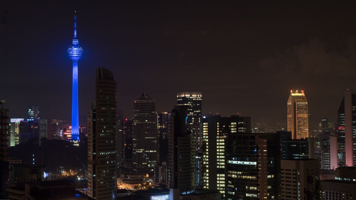 Kuala Lumpur Night Cityscape with Menara KL Tower Kuala Lumpur Night Cityscape with Menara KL Tower